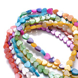 70pcs 6mm Natural Shell Heart Beads Mother Of Pearl Spacer Beads Jewelry Making
