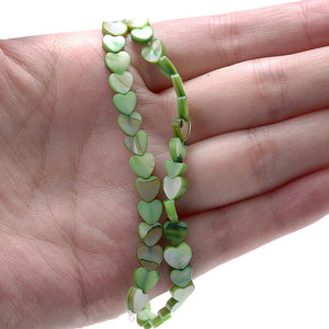 70pcs 6mm Natural Shell Heart Beads Mother Of Pearl Spacer Beads Jewelry Making