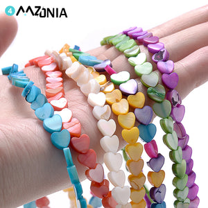70pcs 6mm Natural Shell Heart Beads Mother Of Pearl Spacer Beads Jewelry Making