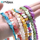 70pcs 6mm Natural Shell Heart Beads Mother Of Pearl Spacer Beads Jewelry Making