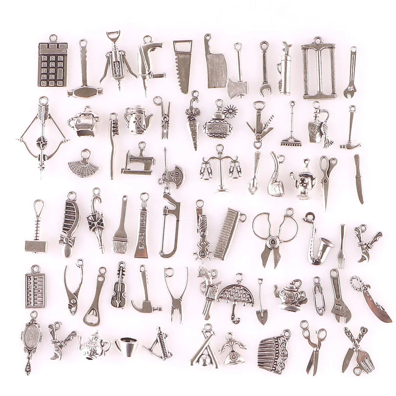 65 Pcs Household Tools Charms Steampunk Bulk Pendants Jewelry Making Supplies