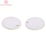 20PCS 15MM Platinum Brass Round Pendants Charms for DIY Jewelry Making