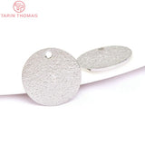 20PCS 15MM Platinum Brass Round Pendants Charms for DIY Jewelry Making