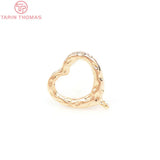 6PCS 10x11MM 24K Brass Heart Stud Earrings DIY Jewelry Findings