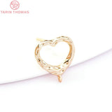 6PCS 10x11MM 24K Brass Heart Stud Earrings DIY Jewelry Findings