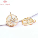 2PCS 11.5MM Brass Zircon Star Cat Paw Charms Pendants DIY Jewelry Findings