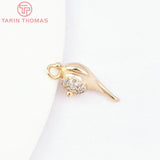 6PCS 9.4x16.3MM Hole 1MM Zircon Bottle Pendants Charms 24K