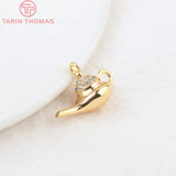 6PCS 9.4x16.3MM Hole 1MM Zircon Bottle Pendants Charms 24K