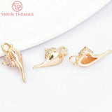 6PCS 9.4x16.3MM Hole 1MM Zircon Bottle Pendants Charms 24K