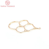 6PCS 20x34MM 24K Brass Geometry Charms Pendants DIY Jewelry Making