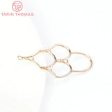6PCS 20x34MM 24K Brass Geometry Charms Pendants DIY Jewelry Making