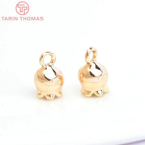 10PCS 4x6.5MM Brass Flower Charms Pendants for Jewelry Making