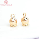 10PCS 4x6.5MM Brass Flower Charms Pendants for Jewelry Making