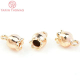 10PCS 4x6.5MM Brass Flower Charms Pendants for Jewelry Making