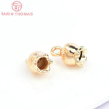 10PCS 4x6.5MM Brass Flower Charms Pendants for Jewelry Making
