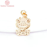 4PCS 12x20.5MM 24K Brass Frog Charms Pendants for Jewelry Making