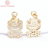 4PCS 12x20.5MM 24K Brass Frog Charms Pendants for Jewelry Making