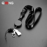 Retractable Rope Key Chain Adjustable Safety Buckle Easy to Pull Neck Key Ring