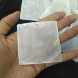 30Pcs Natural Mirror Shell Square Beads Charms Jewelry Accessories