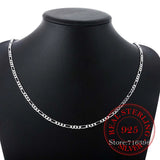 925 Silver 4mm Chain Necklace for Women Girl Boy Kids Jewelry