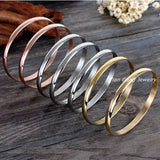 65mm Stainless Steel Rose Bangle for Women