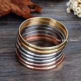 65mm Stainless Steel Rose Bangle for Women