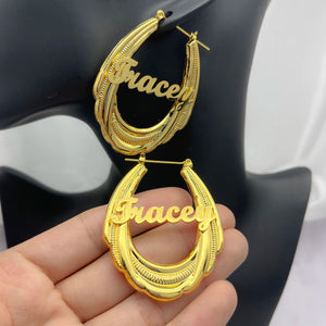 65mm Stainless Steel Bamboo Hoop Earrings for Women