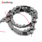 65pcs Natural Hematite Heart Stone Beads 6mm DIY Jewelry Making