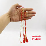 Resin Tasbih Islam RED Rosary Muslim bracelet Eid prayer beads