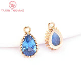 6PCS 5x7MM 24K Plated Water Drop Charms Pendants for DIY Jewelry