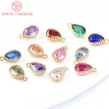 6PCS 5x7MM 24K Plated Water Drop Charms Pendants for DIY Jewelry