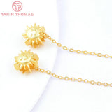 2PCS 10x11MM 24K Brass Sun Chain Charms Pendants for DIY Jewelry Making