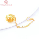 2PCS 10x11MM 24K Brass Sun Chain Charms Pendants for DIY Jewelry Making