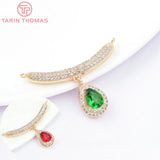 Water Droplet Charms Pendants 24K Brass Zircon High Jewelry Findings