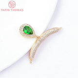 Water Droplet Charms Pendants 24K Brass Zircon High Jewelry Findings