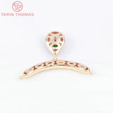 Water Droplet Charms Pendants 24K Brass Zircon High Jewelry Findings