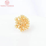 6PCS 18x16MM 24K Plated Brass Dandelion Stud Earrings