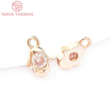 10PCS 24K Brass Zircon Charms Pendants for DIY Jewelry Making