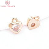 10PCS 24K Brass Zircon Charms Pendants for DIY Jewelry Making