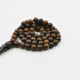 66 Beads Natural IRON TIGER EYE Tasbih Muslim Rosary Misbaha Prayer Beads
