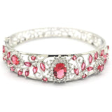 Deluxe Pink Rhodolite Garnet Tanzanite CZ Bangle Bracelet