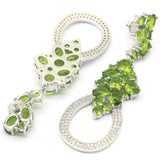 Eye Catching Green Peridot Tanzanite CZ Silver Earrings