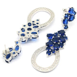 Eye Catching Green Peridot Tanzanite CZ Silver Earrings
