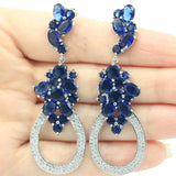Eye Catching Green Peridot Tanzanite CZ Silver Earrings