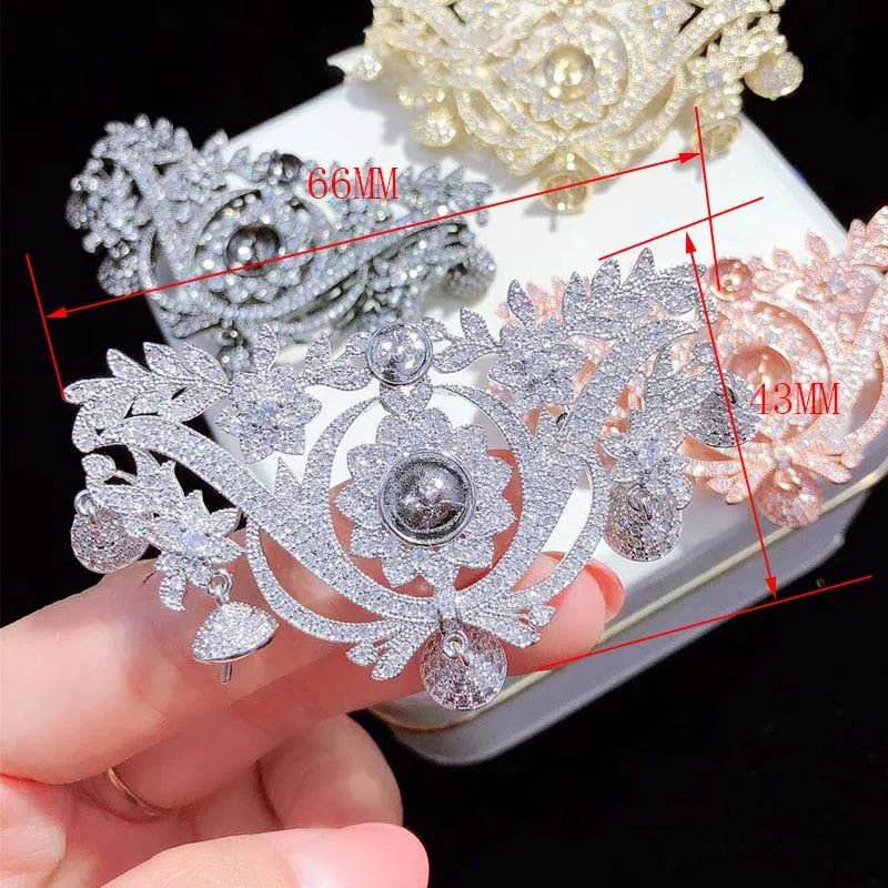Women's High CZ-inlaid Pearl Bracelet Buckle
