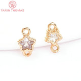 10PCS 7MM 6MM Brass Zircon Charms Pendants for DIY Jewelry Making