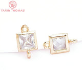 10PCS 7MM 6MM Brass Zircon Charms Pendants for DIY Jewelry Making