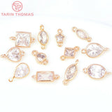 10PCS 7MM 6MM Brass Zircon Charms Pendants for DIY Jewelry Making