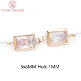 10PCS 7MM 6MM Brass Zircon Charms Pendants for DIY Jewelry Making