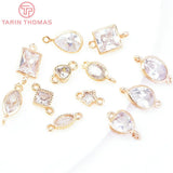 10PCS 7MM 6MM Brass Zircon Charms Pendants for DIY Jewelry Making